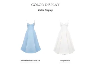 Robe mi-longue de style resort décontracté, taille empire translucide, printemps, robe formelle bleu <span class=keywords><strong>Mademoiselle</strong></span> pour adultes, couleur unie, OEM - Product Image 6