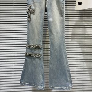 Bettergirl 2025 Primavera nueva dulce niña encaje <span class=keywords><strong>falda</strong></span> borde rhinestone nail bead industria pesada micro <span class=keywords><strong>pull</strong></span> pantalones jeans - Product Image 6