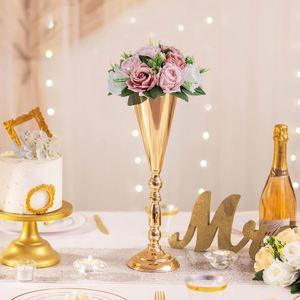 Tabletop Iron Luxury Wedding <b>Flower</b> Vase Stand Gold Table Decorative Centerpiece <b>Artificial</b> <b>Flower</b> Holder Anniversary High - Product Image 2