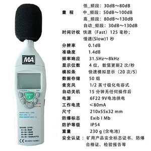 Ma Sound <b>Level</b> Meter Digital Noise Meter 20Hz To 20kHz 0.1Db Resolution For Mining Safety - Product Image 5