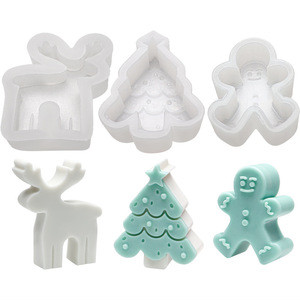 Cây Giáng Sinh Gingerbread Người Đàn Ông Elk 3D Silicone Khuôn Nhỏ PC Chất Liệu Cho Tự Làm Hương Liệu Nến Thạch Cao Bánh Cho Xe Đồ Trang Trí - Product Image 5