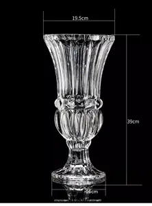 Large Thickened European-Style Crystal Glass Vase With High Legs Beaker Creative Vase Hotel Table Decoration