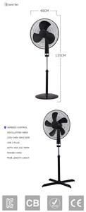 18 pulgadas refrigerador de lujo titular de plástico <span class=keywords><strong>empresa</strong></span> de Malasia normal de Bajo vatio habitación ventilador de pie - Product Image 6