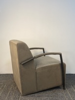 Fauteuil individuel en tissu pour salon d'hôtel et appartement, chaise rembourrée en textile, fauteuil d'appoint commercial moderne avec accoudoirs métalliques courbés