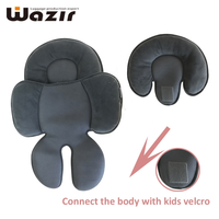 Coussin de poussette et de siège auto Jeebaby en polyester noir pour bébés et tout-petits avec soutien de la tête, du cou et du corps