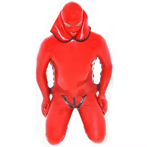 Catsuit In Lattice Per Uomo – Body Intero Con Cerniera Su Petto E Cavallo – BDSM Halloween