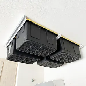 Garage Organizer Ceiling Holder Overhead Stand Trash Can Storage Rack Bin Rail