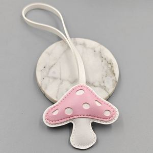 Wholesale Fashion Mushroom <b>Keychain</b> Cute <b>Leather</b> Bag Pendant Car Accessory Customizable Charm Hot Selling - Product Image 5