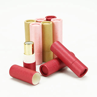 Tube cosmétique rond en papier de carton kraft d'huile de rouleau de Push Up écologique de logo personnalisé pour le conteneur de baume à lèvres