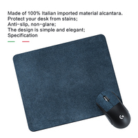 Luxueux grand carré 57*33cm tapis de souris en cuir Alcantara accessoires de Table d'ordinateur chauffants avec repose-poignet tapis de souris carrés