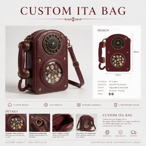 Fabricant de sacs Ita personnalisés, sac à main Itabag en forme de téléphone avec porte-épingles, sac à dos - Product Image 1