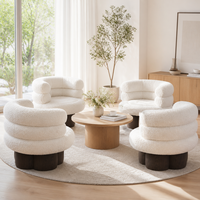 Fauteuil convertible moderne Sherpa pour petit appartement, chaise longue individuelle avec structure en placage de noyer, confortable, en laine, pour salon et maison