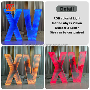 Lettres et chiffres lumineux LED néon 3D effet miroir infini RGB de 1,2 m (4 pieds) pour décoration de mariage, fête et publicité en centre commercial - Product Image 4