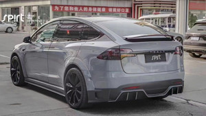ชุดแต่งคาร์บอนไฟเบอร์สไตล์ Top สำหรับ Tesla Model X ประกอบด้วยลิ้นหน้า สเกิร์ตข้าง ดิฟฟิวเซอร์ สปอยเลอร์ ซุ้มล้อ - ใหม่ - Product Image 4