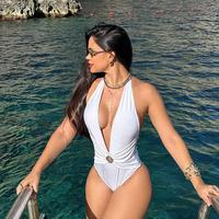 Dropshipping 2025 Bikini High Waist Biquini Zwempak Bodysuit Strandkleding Tweedelig Diep V Zwempak Sexy Dames Zwemkleding