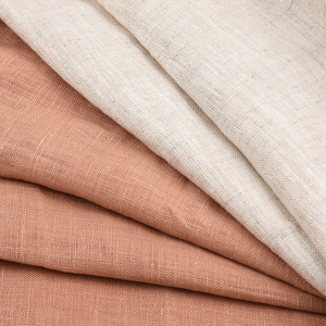 100% Linen <b>Fabric</b> Poplin Medium <b>Weight</b> 120GSM Breathable Solid Color For Apparel Sleepwear - Product Image 1