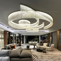 Lustre élégant suspendu décoratif de luxe en cristal d'intérieur moderne personnalisé et lampes suspendues