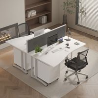 Muebles de partición de escritorio de oficina modulares de cubículo abierto moderno, espacio de trabajo extensible de 4/6/8 plazas, escritorio de estación de trabajo MFC personalizado