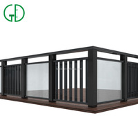 GD — gravelles de barbecue en aluminium noir, design d'intérieur et d'extérieur, balustrade de balcon française