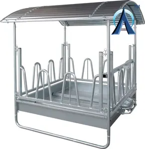 Mangeoire à foin carrée personnalisée pour chevaux et bovins avec toit - Product Image 1