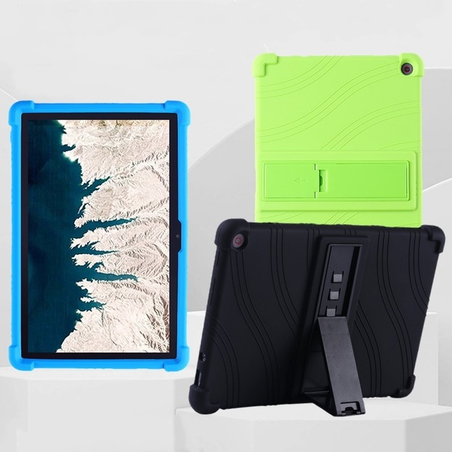 With Bracket Shockproof Soft Silicon Back Tablet Cover Case for Lenovo Chromebook 10E 10.1