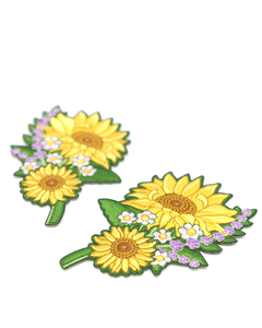 New Arrival <strong>Sunflowers</strong> <strong>Embroidered</strong> Patches Wholesale Heat-cut Shape Iron on Decoration Custom Flower Embroidery Patch <strong>Sunflowers</strong> - Product Image 6