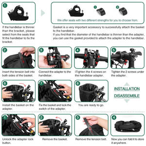 Fiets Mand, Vouwen Kleine Huisdier Kat Hond Carrier Voor Verwijderbare Fietsstuur Mand Afneembare Fietsen Bag - Product Image 2