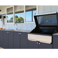 Nouvel ensemble de cuisine extérieure 2026 en acier inoxydable avec four, barbecue intégré et îlot de cuisson, meubles de cuisine extérieure avec comptoir