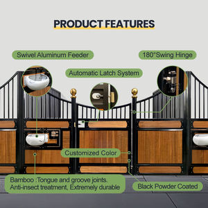 Çin üreticileri menteşeli kapı at durak dayanıklı bambu ahşap at istikrarlı ön Panel kutusu otomatik mandal ile - Product Image 3
