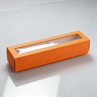 Boîte d'emballage carrée personnalisée pour stylos aquarelle en matériaux recyclés, avec fenêtre intégrée, design pliable, finition pelliculage mat, logo