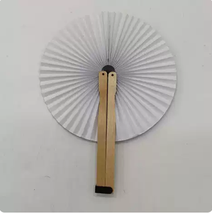 Blue Paper Fans With Wood Handle Hand Fans for Wedding Promotion Favors <b>Gifts</b> Fan - Product Image 3