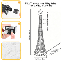Luces LED para Árbol de Navidad, Plegables, para Exteriores, IP65, Enchufe, 1 Año de Garantía, 10000 Horas, Blanco Cálido, CRI 80, Fácil Instalación