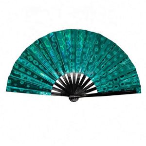 Abanico Plegable Grande de Bambú Holográfico Hecho a Mano de Alto Rendimiento de 33 cm, Abanico para Fiestas y Eventos con Funda - Product Image 5