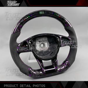 Volante LED de fibra de carbono morado personalizado para <span class=keywords><strong>Mercedes</strong></span>-<span class=keywords><strong>Benz</strong></span> W205 2015-2018 <span class=keywords><strong>Clase</strong></span> <span class=keywords><strong>E</strong></span> C S A W213 AMG C43 GT S65 GLA GLS SL GLE - Product Image 3