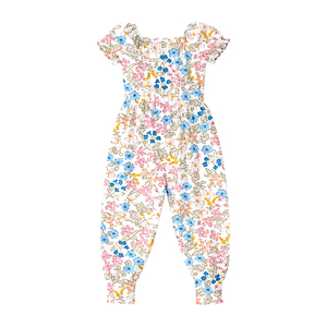 SR4071 Conjunto de pelele rosa con flores para bebés y niños pequeños, pelele de manga corta para niñas, venta al por mayor - Product Image 1