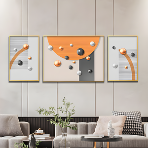 Dipinto moderno <span class=keywords><strong>di</strong></span> lusso nordico a tre vizi in porcellana astratta da salotto arte decorazione per la casa - Product Image 4