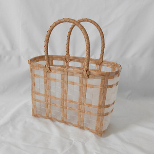 Casual Tote Waterproof <strong>Hamper</strong> Wholesale Cheap Hand Woven Picnic Travel Basket Big Two PVC Lining Handles Tote Bags <strong>for</strong> <strong>Women</strong> - Product Image 5