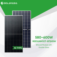 Panneaux solaires Solarasia Hefei de type N de qualité A, 590 watts, 595w, 600w, monocristallins bifaciaux pour la recharge de voitures