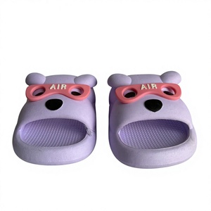 Pantuflas Moradas con Punta Cerrada y Decoración de Lazo, Suela Acolchada de EVA, para Todas las Estaciones, Uso en el Hogar - Product Image 1