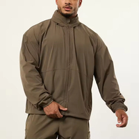 Veste coupe-vent rétro en nylon pour homme, style décontracté, grande taille, fermeture éclair, coupe ample, veste de sport d'extérieur