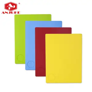 ANJUKE 4-Color Plastic Kitchen Tools Cutting Board Restaurant Prep Chopping Cutting Boards Set Of 4 Pcs