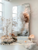 Miroir décoratif en mousse personnalisé, fleurs artificielles pour la décoration intérieure d'hôtels, cafés et magasins de détail