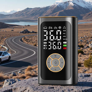 Compresseur d'air numérique intelligent électrique tout-terrain 4-en-1 avec fonction de démarrage de voiture et de vélo et manomètre intégré pour un gonflage instantané - Product Image 1