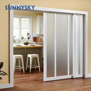 Sunnysky design NFRC noiseless double glass interior aluminum sliding doors