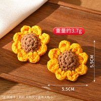 Fleur de tournesol en fil tricotée à la main, fleur artificielle, fleur tricotée pour la saison des diplômes, accessoires DIY