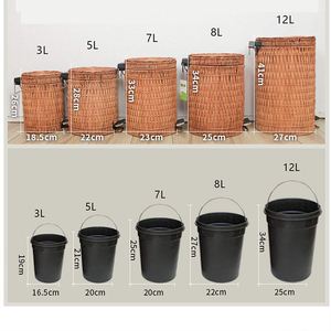 Cubo de basura de ratán Simple a la moda, Cubo de basura <span class=keywords><strong>con</strong></span> <span class=keywords><strong>Pedal</strong></span> de pie <span class=keywords><strong>con</strong></span> tapa para cestas de papel usado, cubos de basura - Product Image 3