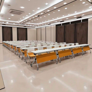 Bàn hội nghị có thể gập lại hiện đại có thể điều chỉnh với bánh xe cho khách sạn và văn phòng sử dụng bàn văn phòng thương mại - Product Image 4