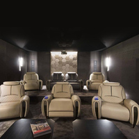 Ensemble de cinéma audiovisuel de luxe léger haut de gamme canapé de cinéma maison pour Villa siège de visualisation en cuir électrique avec remplissage en éponge