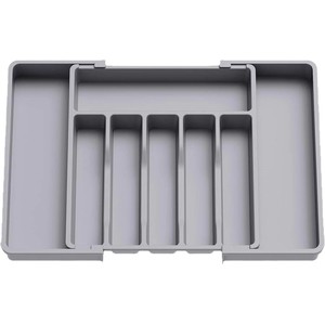 Boîte de <span class=keywords><strong>rangement</strong></span> réglable pour <span class=keywords><strong>vaisselle</strong></span> de ménage, étagère à <span class=keywords><strong>vaisselle</strong></span>, <span class=keywords><strong>rangement</strong></span> intégré pour couteaux, boîte de <span class=keywords><strong>rangement</strong></span> en plastique couleur argent - Product Image 1