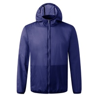 A615 Zomer Outdoor Unisex Snel Droogende Ademend Zonnebeschermende 100% Nylon Windjack met Rits en Bedrukt Logo